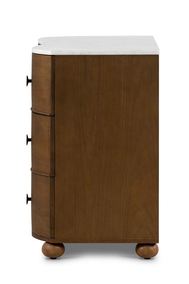 Tiago Marble-Top Three-Drawer Oak Chest #3