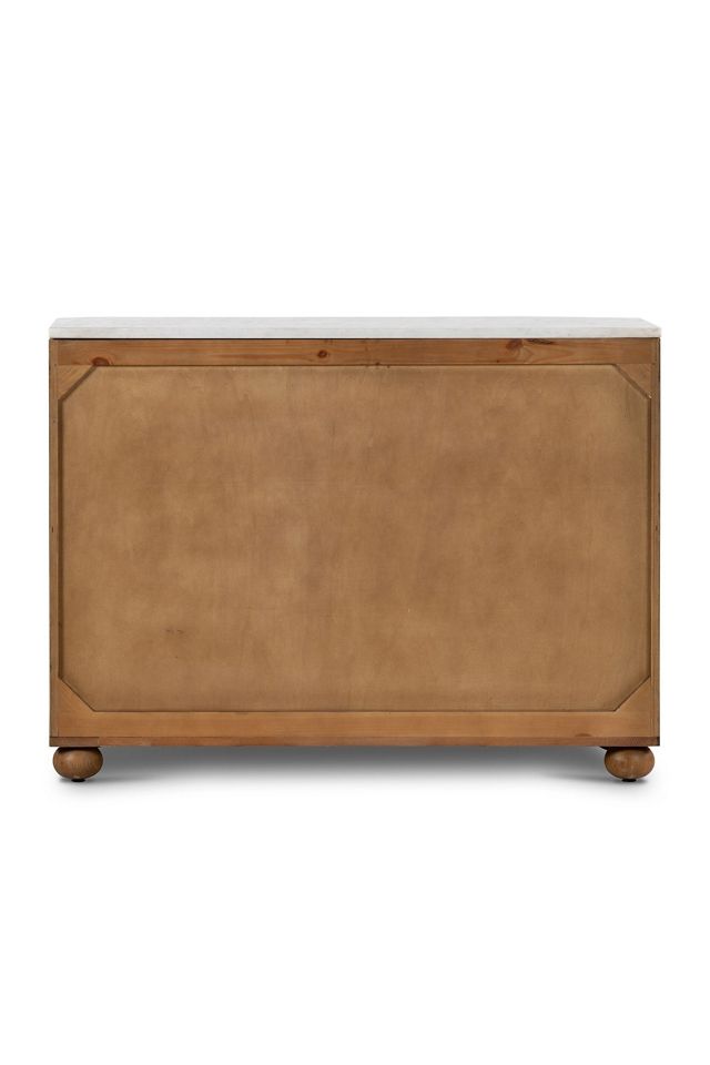 Tiago Marble-Top Three-Drawer Oak Chest #4