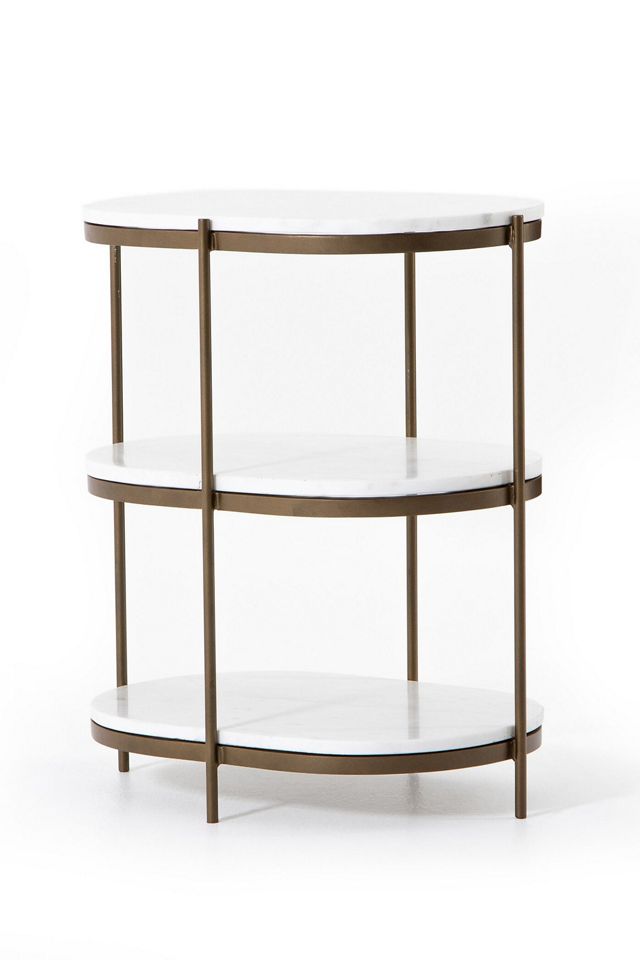 Felix Oval Marble Three-Tier Nightstand #1