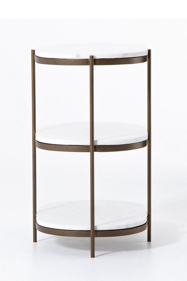 Felix Oval Marble Three-Tier Nightstand #2