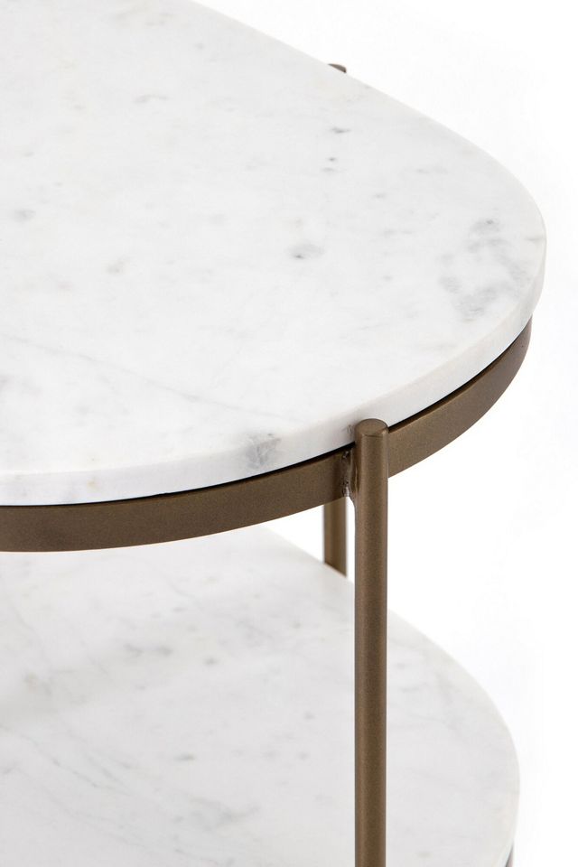 Felix Oval Marble Three-Tier Nightstand #3
