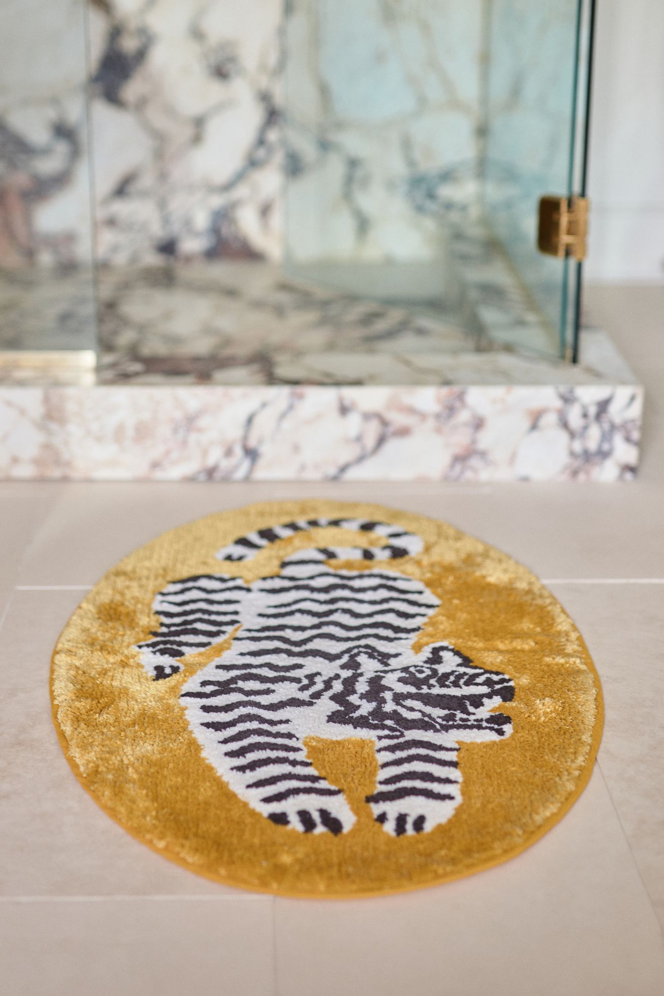 Isa Tiger Bath Mat - Maize, Shaped