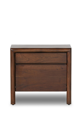 Anthropologie Nigel Rustic Solid Acacia Wood Nightstand