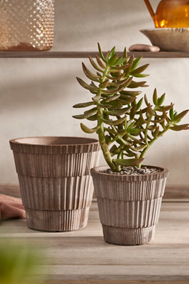 Bergs Atlas Terracotta Pot + Saucer Set