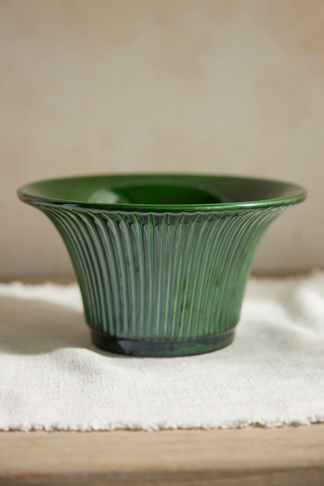 Bergs Daisy Glazed Terracotta Pot #2