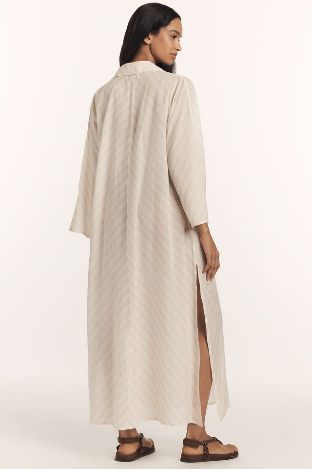 Ollari Striped Cotton Kaftan