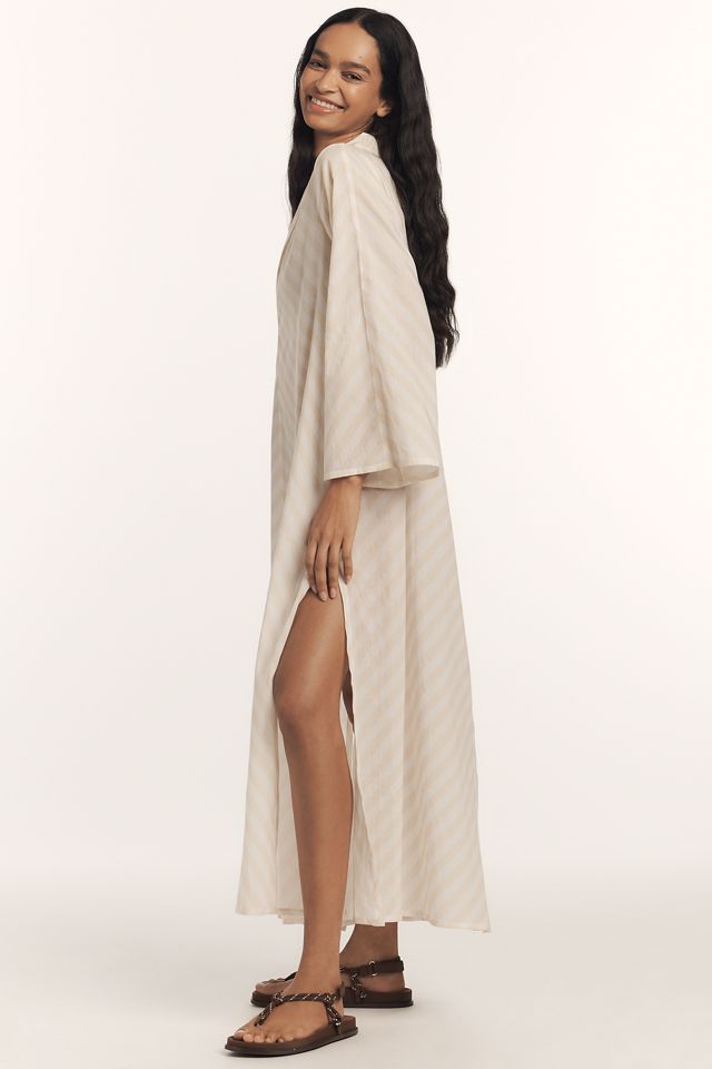 Ollari Striped Cotton Kaftan