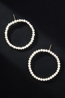 Saskia Diez Pearl Hoop Earrings