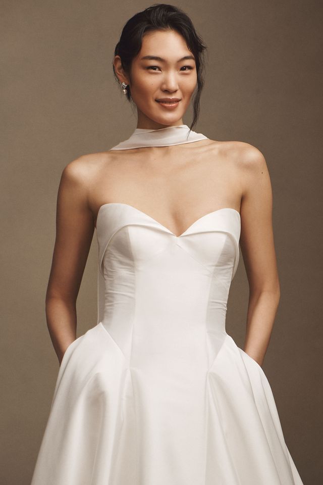 Jenny by Jenny Yoo Georgie Strapless Sweetheart Basque-Waist Bubble-Hem Wedding Gown #5