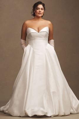 Jenny Yoo Jenny By  Georgie Strapless Sweetheart Basque-waist Bubble-hem Wedding Gown