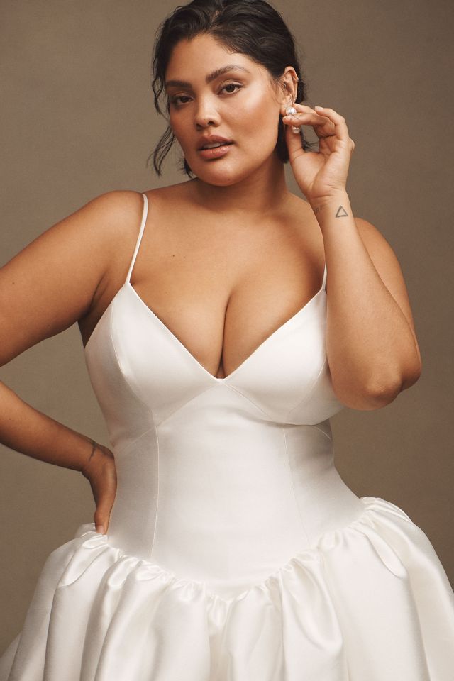 Jenny by Jenny Yoo Shay Mikado Basque-Waist Ball-Skirt Wedding Gown #5