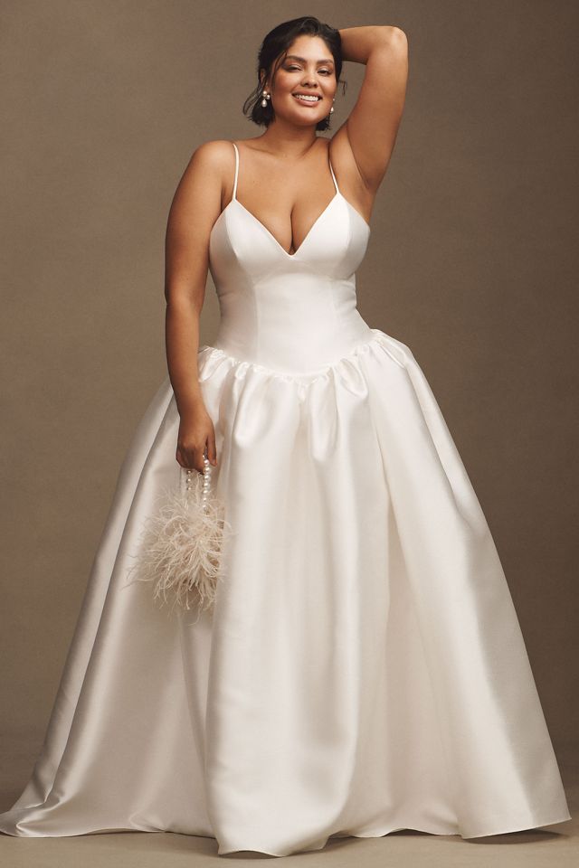 Jenny by Jenny Yoo Shay Mikado Basque-Waist Ball-Skirt Wedding Gown #3