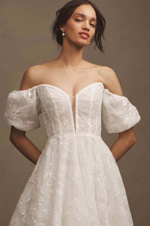 Jenny by Jenny Yoo Emerson Embroidered Tulle Off-The-Shoulder Wedding Gown #1