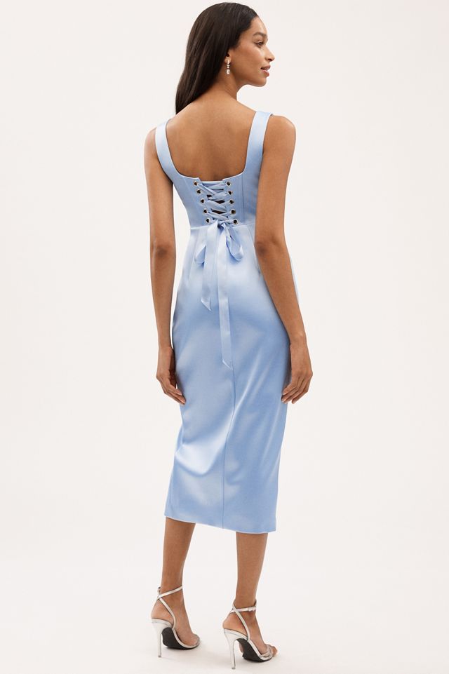 BHLDN Ellie Sleeveless Square-Neck Corset Midi Dress #1