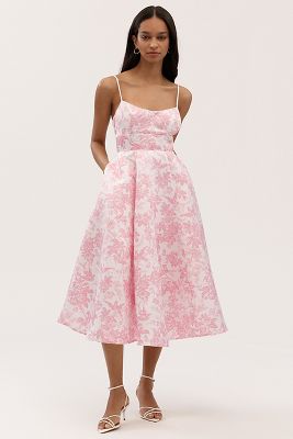 BHLDN GABRIELLA A-LINE DUCHESS SATIN MIDI DRESS 