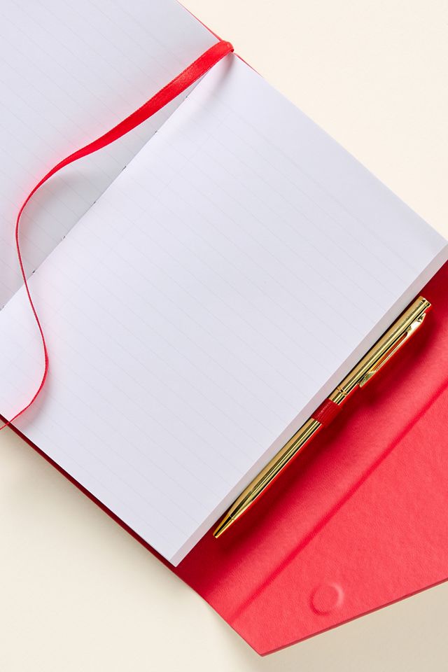 Anthropologie Lovely Check Envelope Journal & Pen Set
