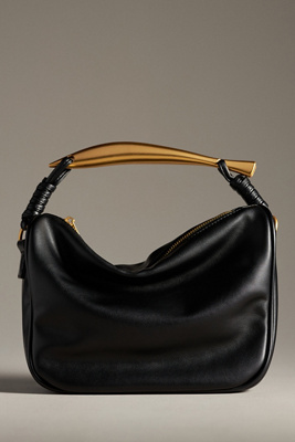 By Anthropologie Asymmetrical Hardware Satchel In Black