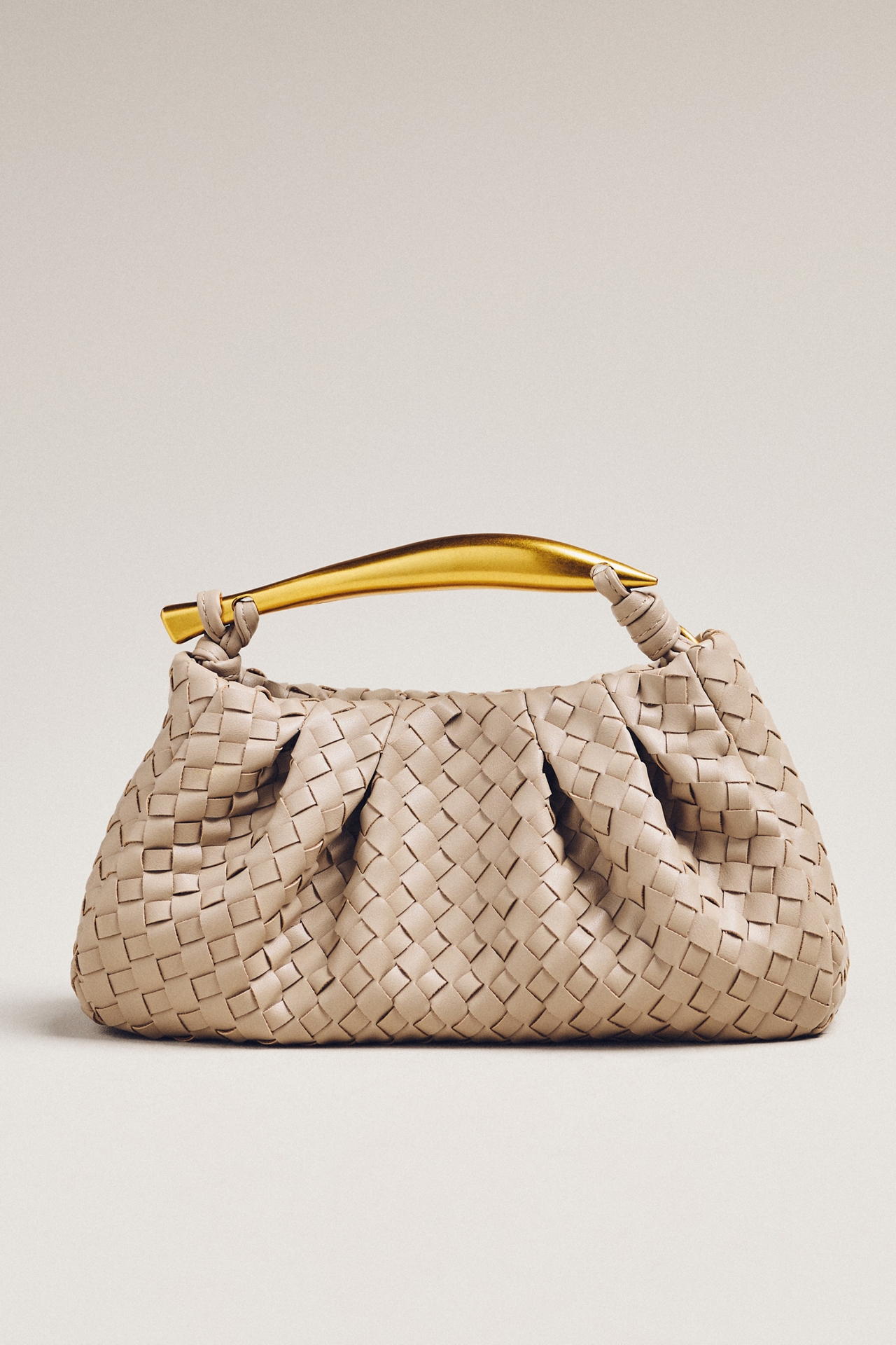 Asymmetric Hardware Woven Satchel