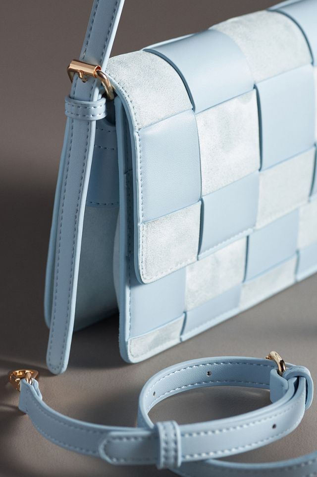 Faux-Suede Woven Shoulder Bag #2