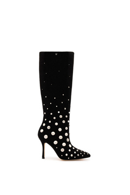 Larroude Women's Kate Studded Boots In Black