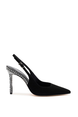 Larroude Kaitlan Crystal Pumps Black In Black