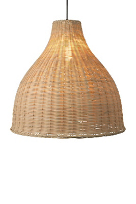 Anthropologie Hakka Rattan Pendant Lamp