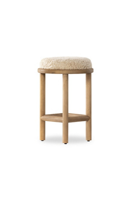 Anthropologie Saldino Shearling Counter Stool