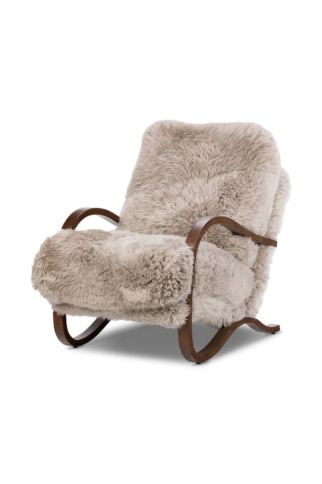 Tobin Upholstered Wool Fur Accent Chair #1