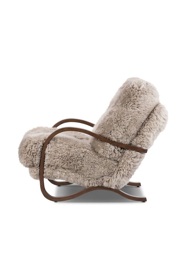 Tobin Upholstered Wool Fur Accent Chair #2