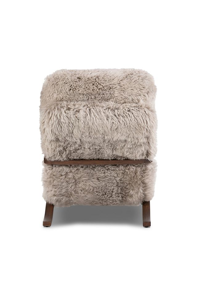 Tobin Upholstered Wool Fur Accent Chair #3