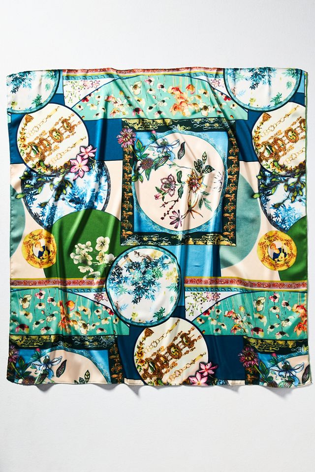 Wallpaper Floral Hair Scarves, Set of 2