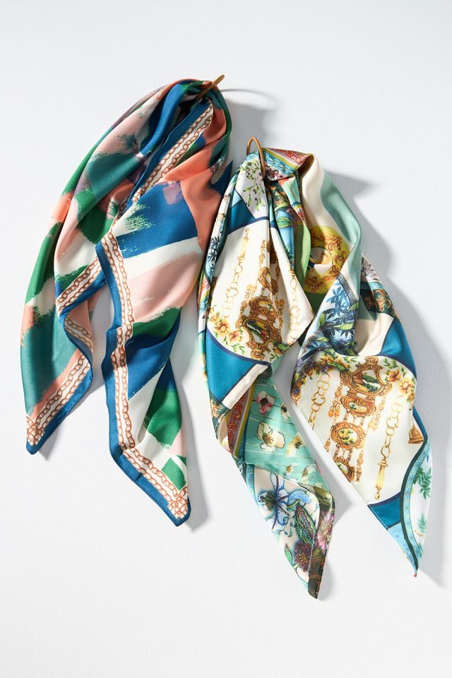 Wallpaper Floral Hair Scarves, Set of 2