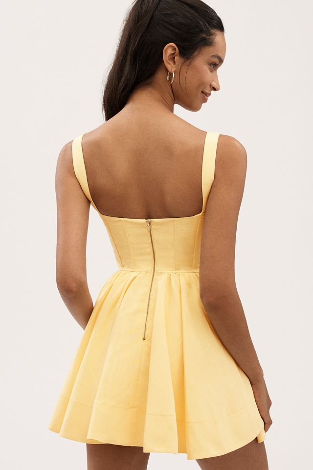 Bardot Larson Sleeveless Square-Neck Corset Basque-Waist Mini Dress #1