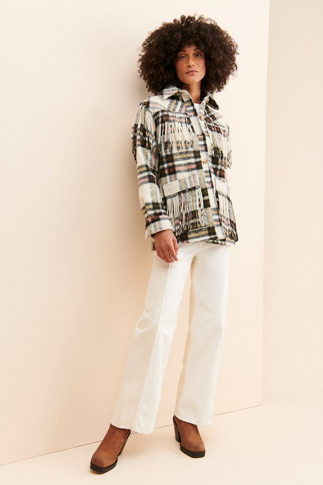 [BLANKNYC] Plaid Fringe Shirt Jacket #3
