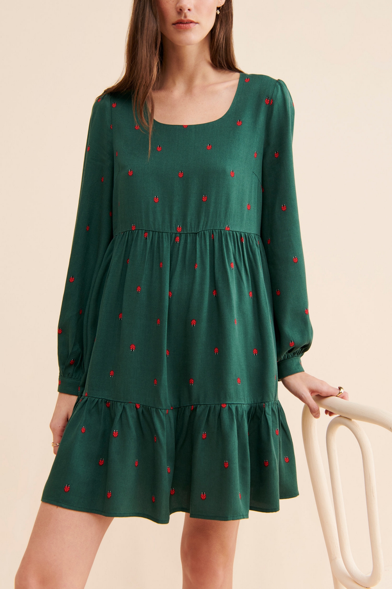Louche Polly Tiered Mini Dress