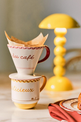 Anthropologie Café Violette Handpainted Stoneware Pourover