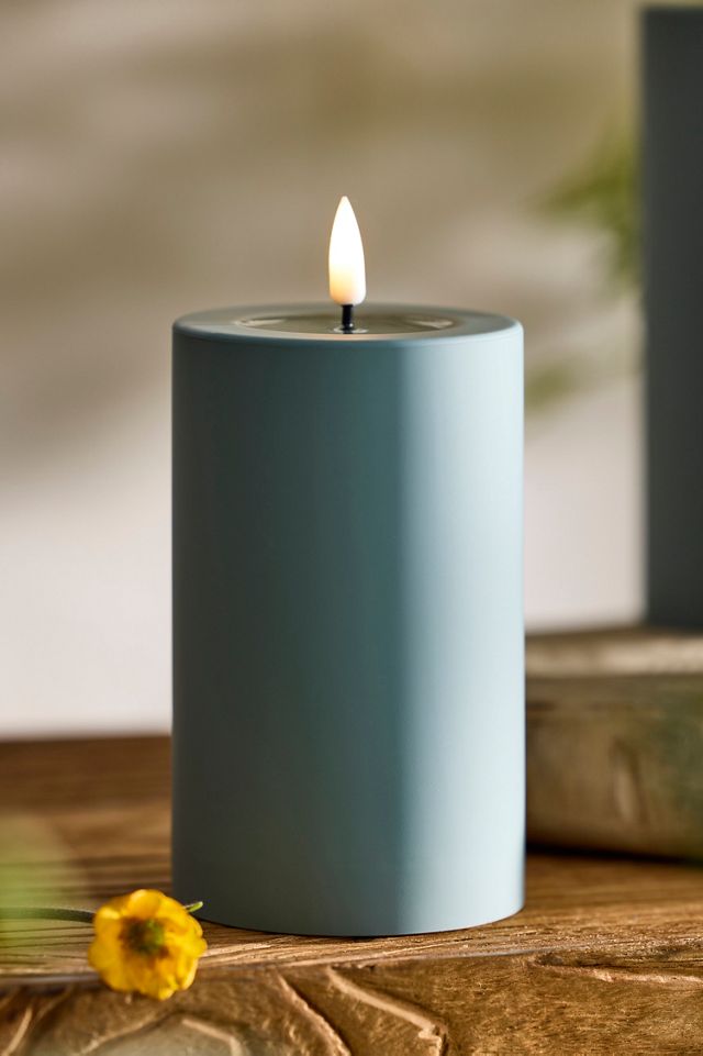 Flameless Wax Outdoor Pillar Candle, Moss #3