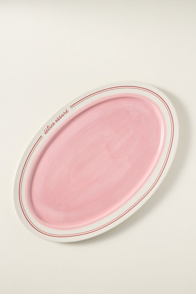 Café Violette Handpainted Stoneware Large Serving Platter #1