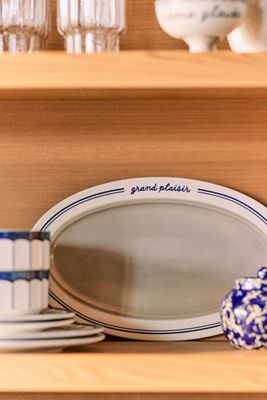 Café Violette Handpainted Stoneware Small Serving Platter