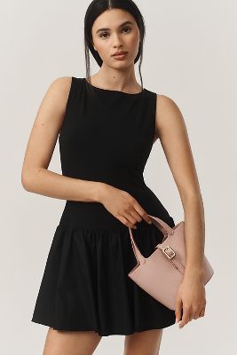 BY ANTHROPOLOGIE MINI PEBBLED FAUX-LEATHER BUCKET BAG 