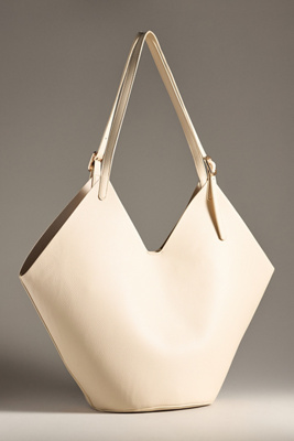 By Anthropologie Buckle-strap Tote In Beige
