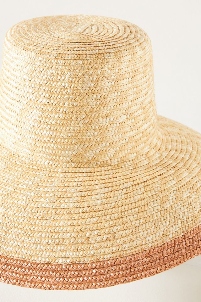 Anthropologie flower bucket hat yellow new San Diego Hat Co. Floral Embroidered Straw Bucket Hat  main image 3