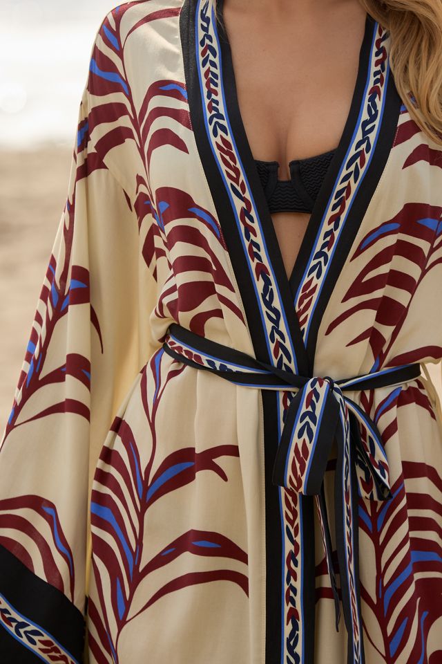 Bel Kazan Long-Sleeve Graphic Tie-Belt Top #1