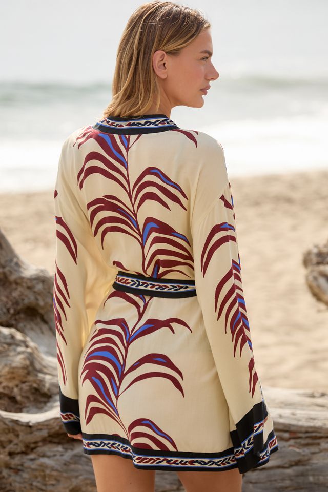 Bel Kazan Long-Sleeve Graphic Tie-Belt Top #2