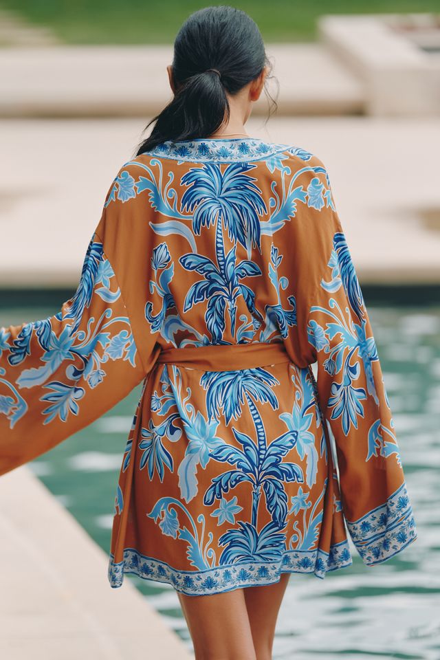 Bel Kazan Long-Sleeve Graphic Tie-Belt Top #2