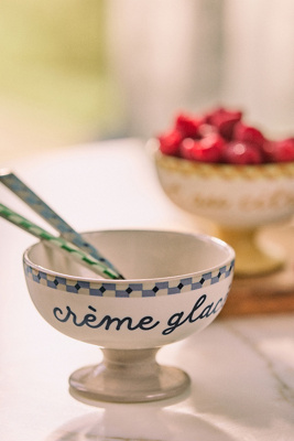 Anthropologie Café Violette Handpainted Stoneware Ice Cream Bowl