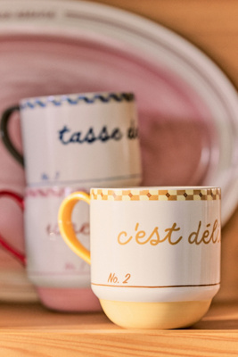 Anthropologie Café Violette Handpainted Stoneware Mug
