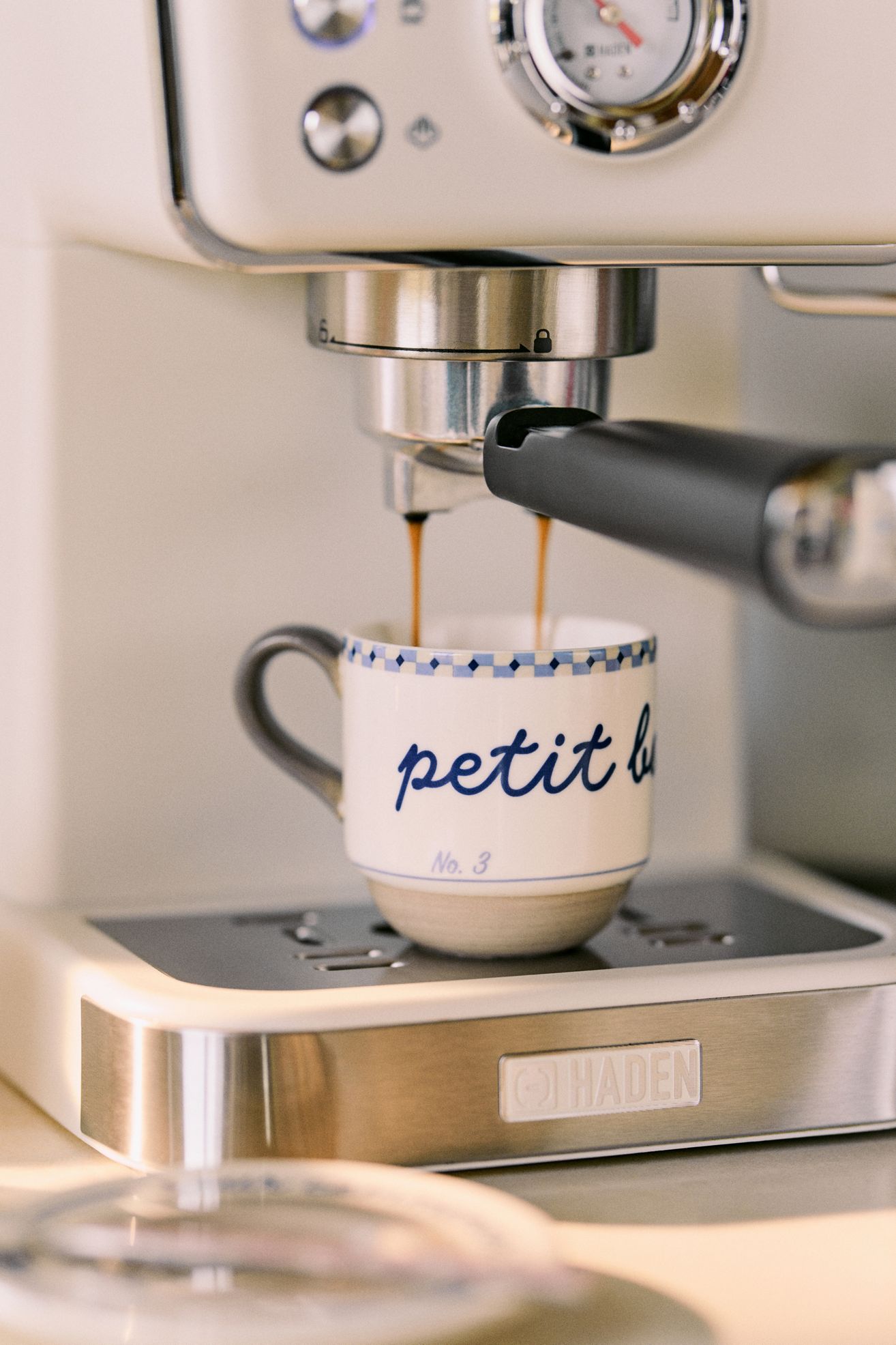 Café Violette Handpainted Stoneware Espresso Cup & Saucer - Taupe, Standard, One Size