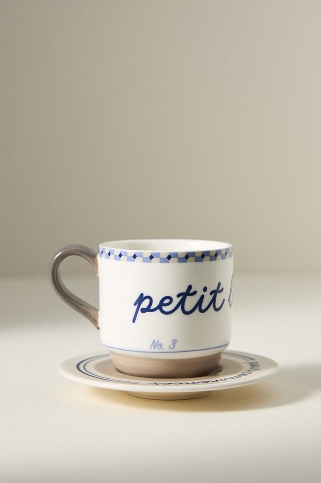 Café Violette Handpainted Stoneware Espresso Cup & Saucer