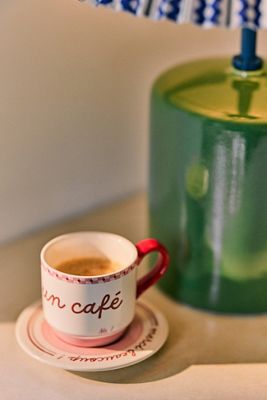 Café Violette Handpainted Stoneware Espresso Cup & Saucer